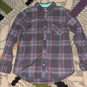 Grey plaid flannel shirt